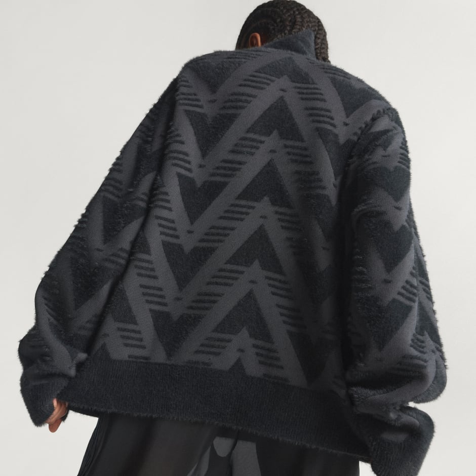 PULOVER TRICOTAT CU FERMOAR PE JUMĂTATE