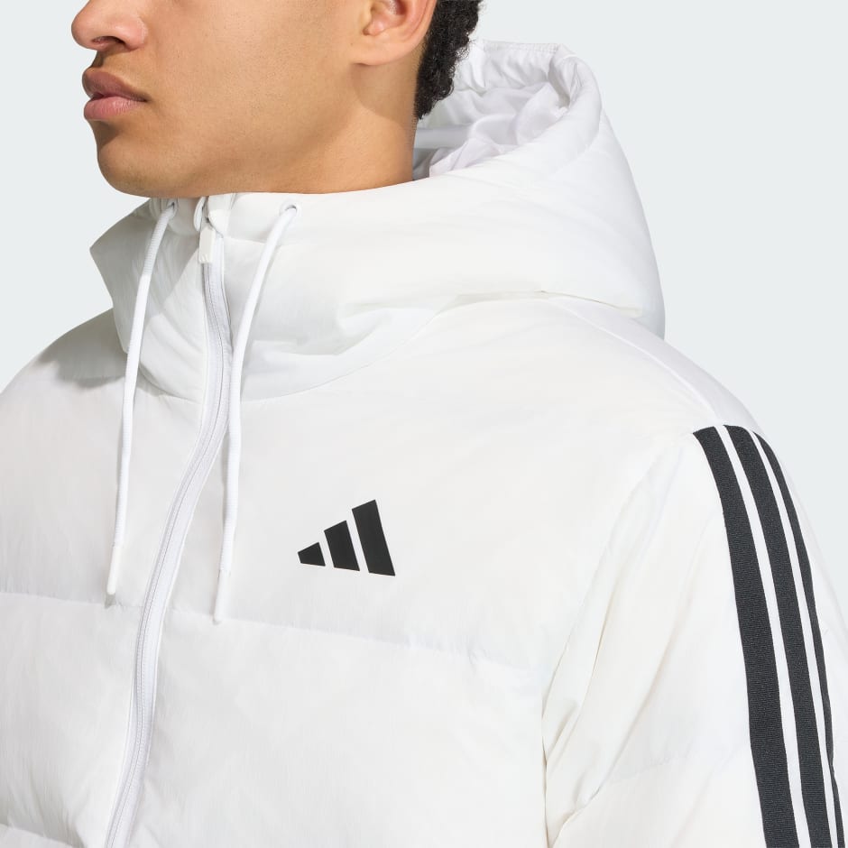 Essentials Climawarm 3-Stripes Puffer Down Hooded Jacket