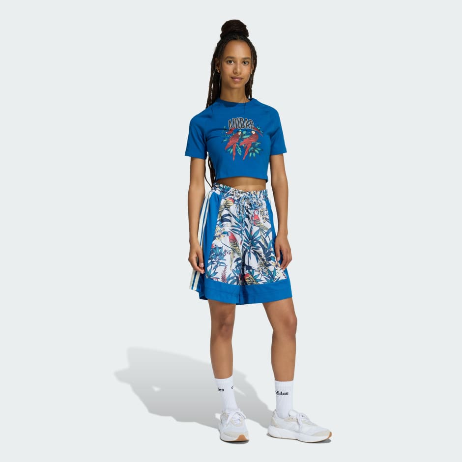 ADIDAS x FARM RIO GRAPHIC T-SHIRT CROPPED