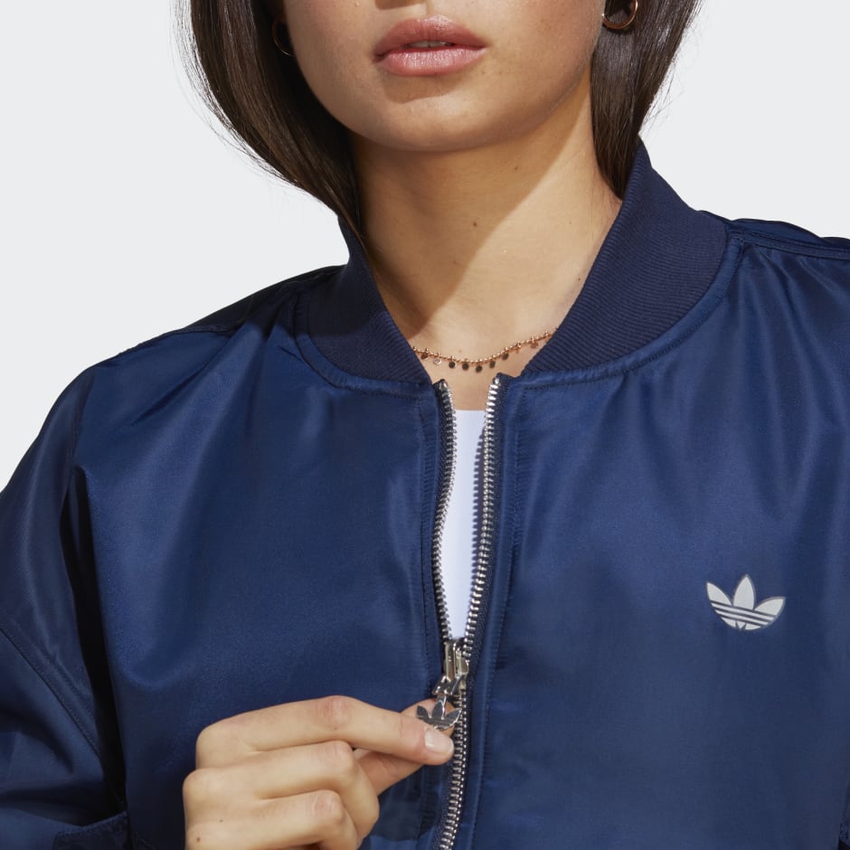 Women's Clothing - Originals Crop Bomber Jacket - Blue | adidas Saudi