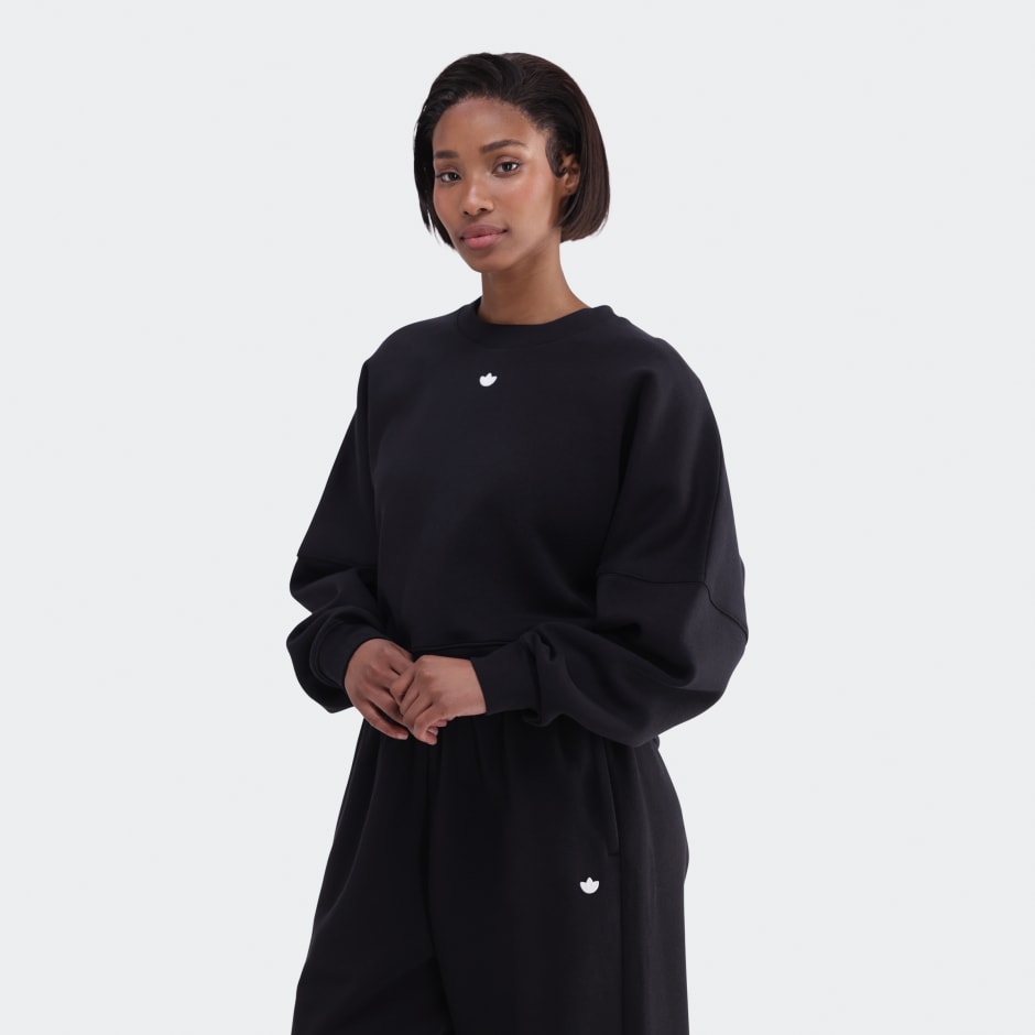 Essentials Fleece Long Oversized Crew Sweatshirt