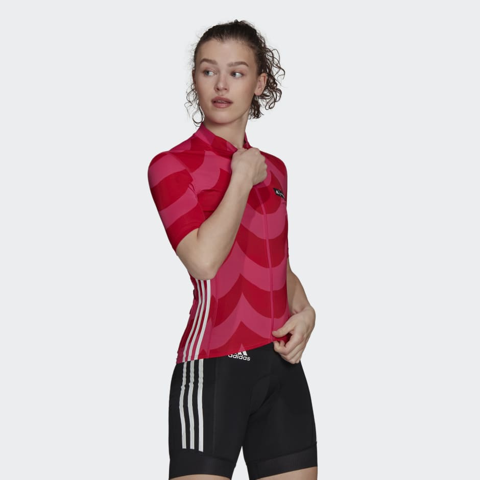 adidas The Marimekko Graphic Cycling Jersey - Pink | adidas QA