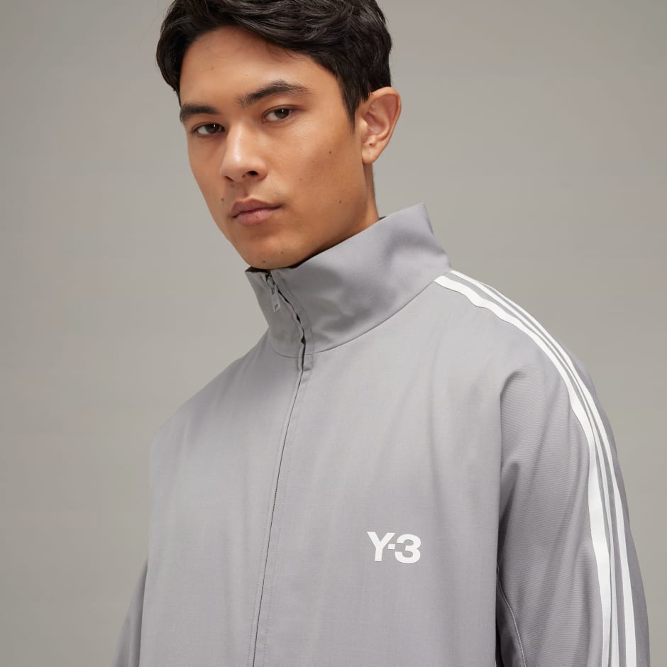 Track top Y-3 din lână rafinată cu 3 dungi