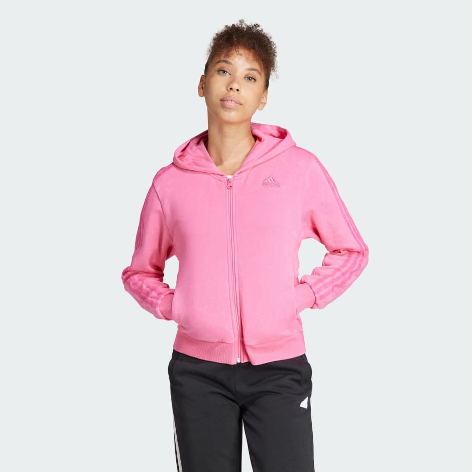 ALL SZN French Terry 3-Stripes Garment Wash Full-Zip Hoodie