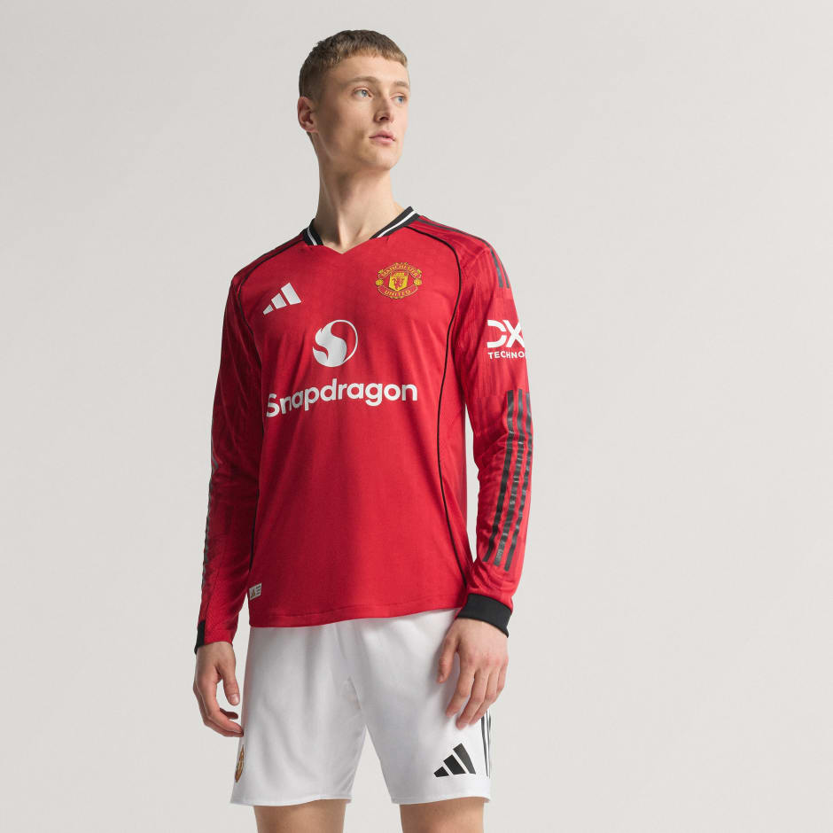 Tricou de acasă cu m&acirc;necă lungă Manchester United 25/26 Authentic
