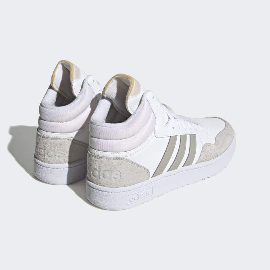 adidas Hoops 3.0 Mid Lifestyle Basketball Classic Vintage Shoes - White ...