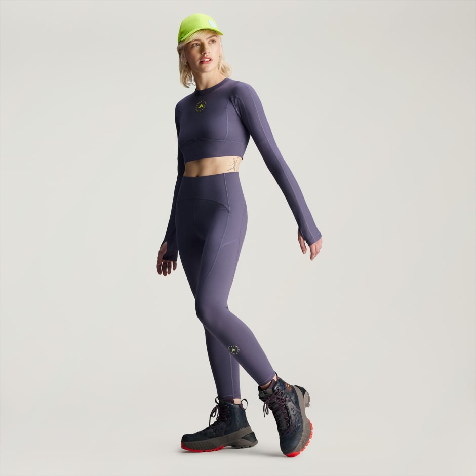 Top scurt cu mânecă lungă de Yoga TrueStrength adidas by Stella McCartney