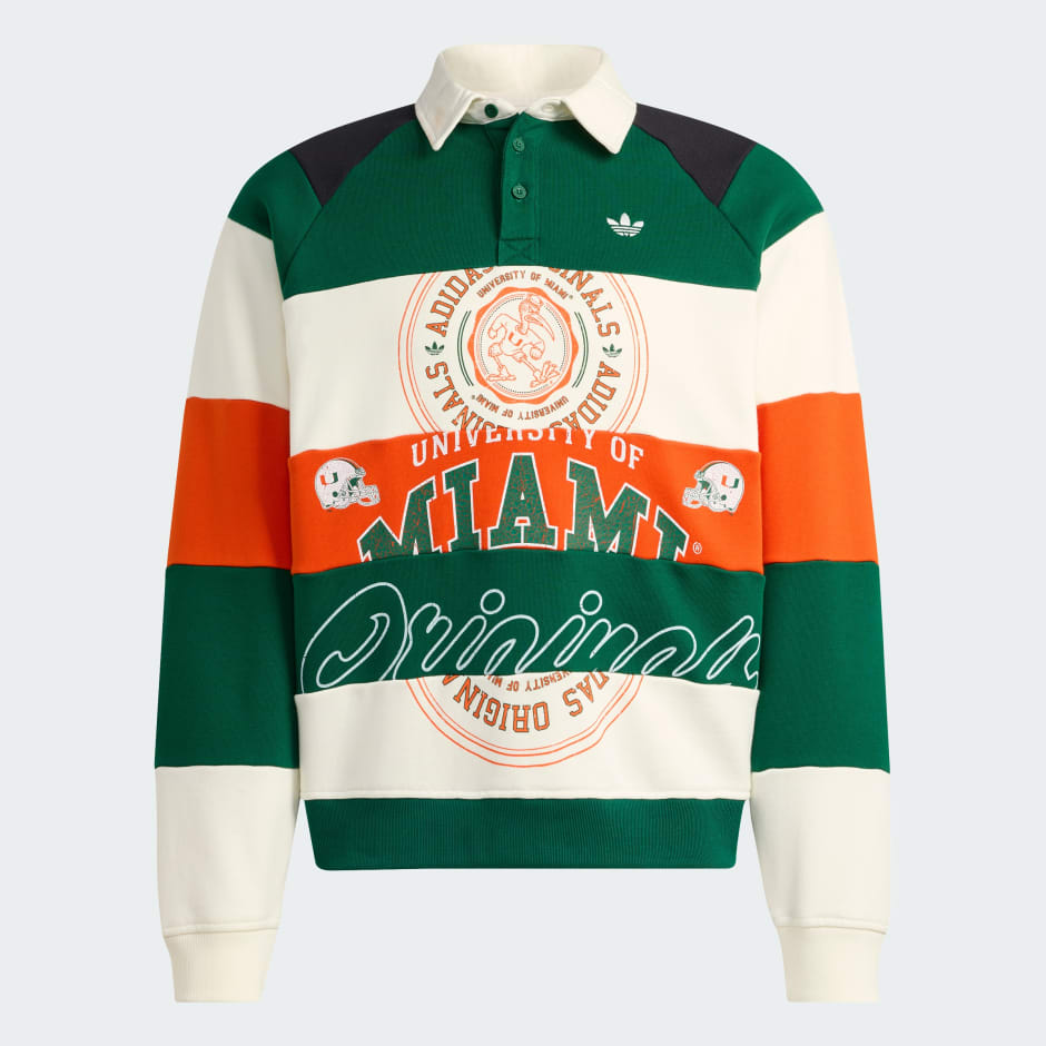 ADIDAS ORIGINALS R3COD ATHL DEPT NCAA UNIVERSITY OF MIAMI GRAPHIC LONGLSEEVE CREW