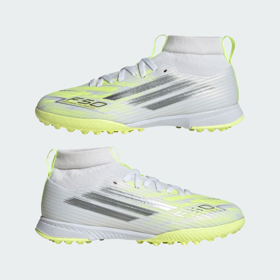 GHETE DE FOTBAL CU ȘOSETĂ, PENTRU GAZON ARTIFICIAL, F50 SPARKFUSION LEAGUE, PENTRU COPII