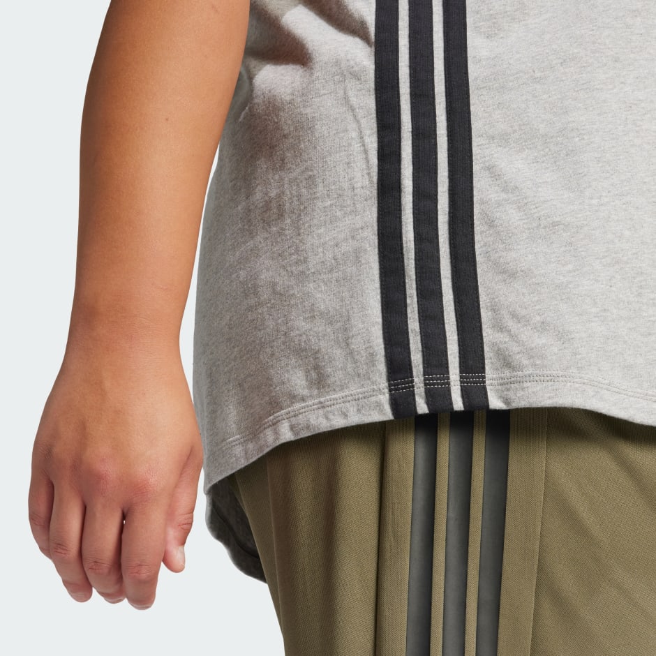 Tricou Essentials de bumbac cu 3 dungi (mărime mare)