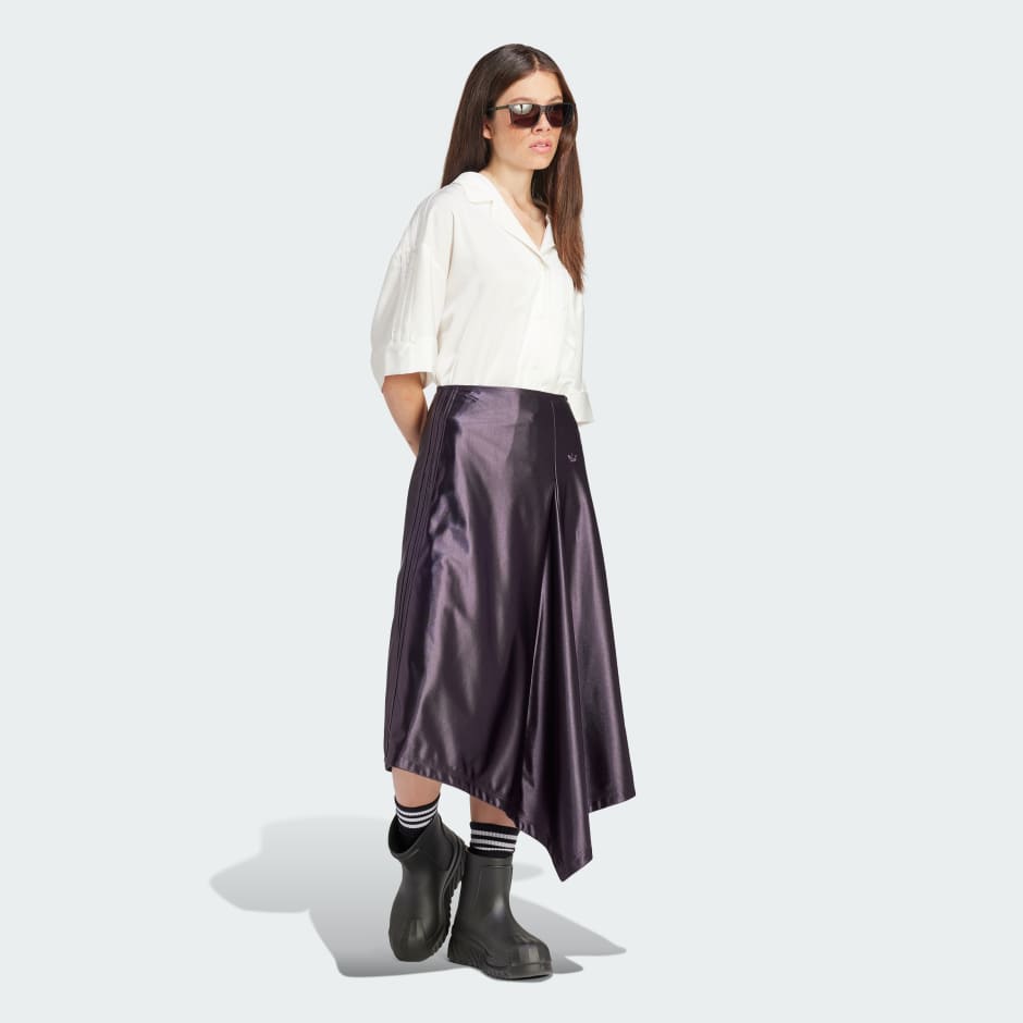 High-Waisted Satin Skirt