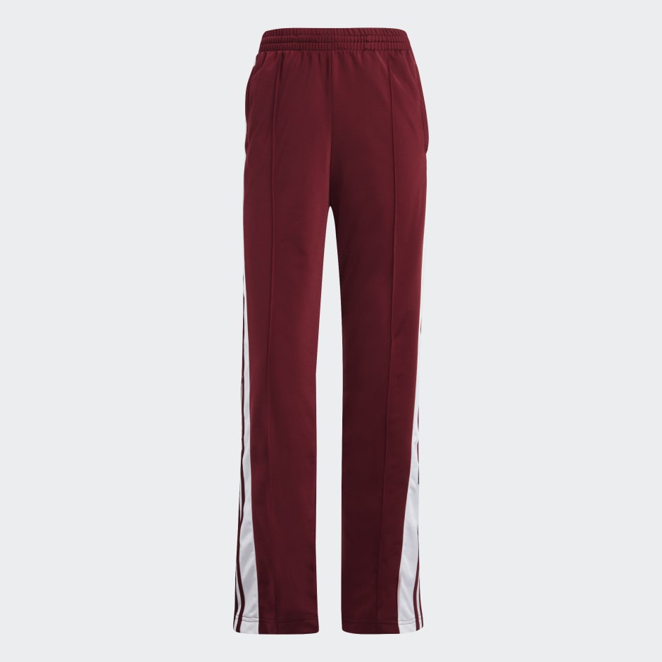 Adidas Women's Track Pants Mystery Red Burgundy Wide Parachute Loose Fit  Size L