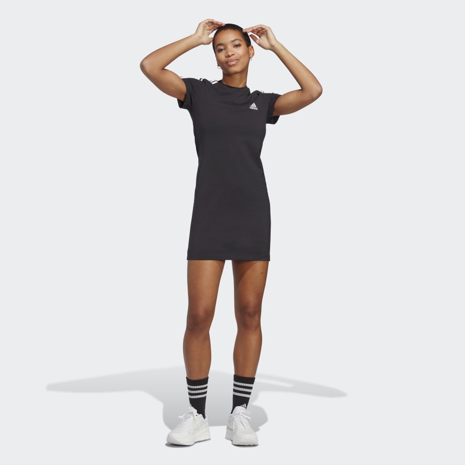 Essentials 3-Stripes Single Jersey Fitted Tee Dress image number null