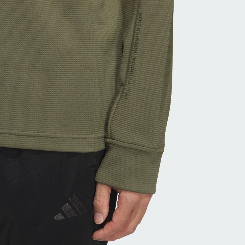 現代科技華夫格半幅拉鍊圓領汗衫