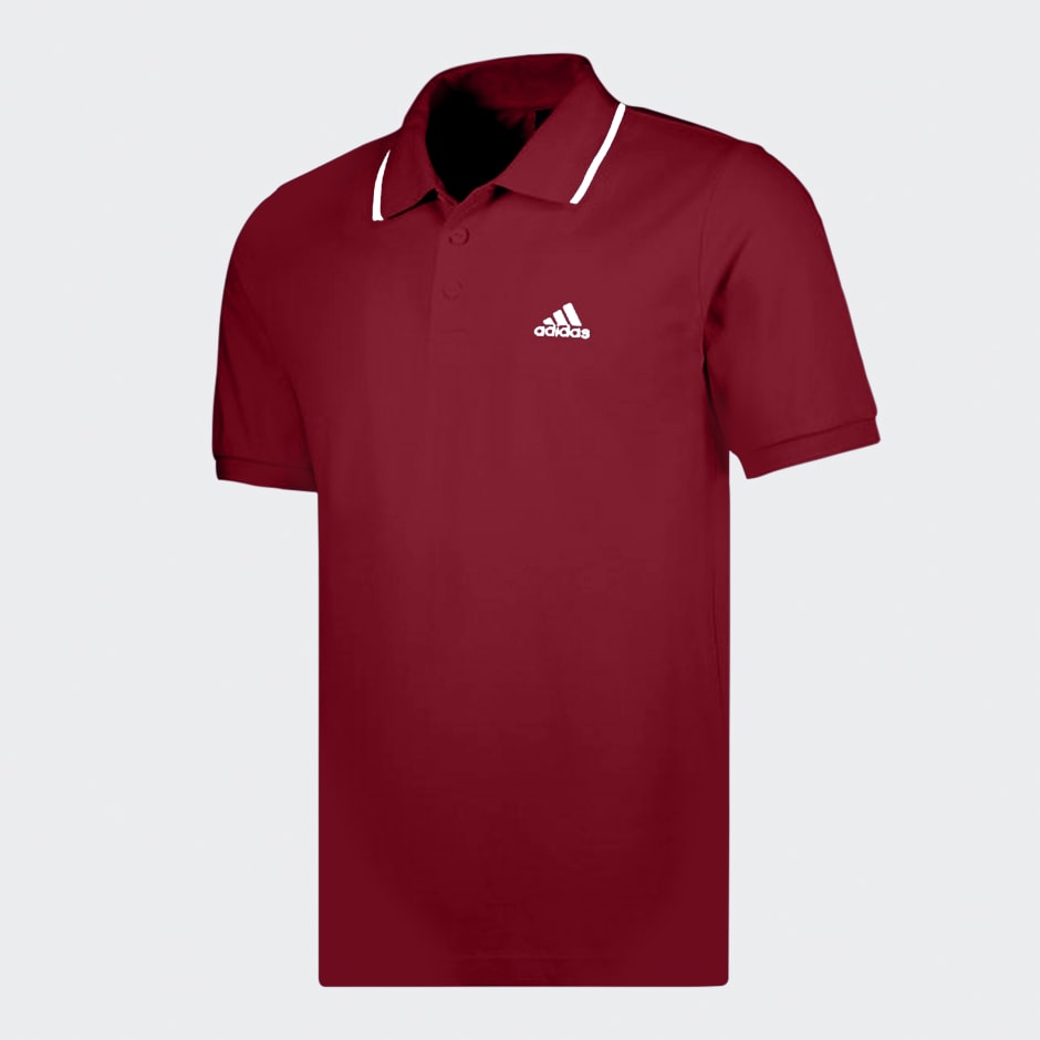 Clothing - Unisex Essentials Small Logo Polo Shirt - Red | adidas South ...