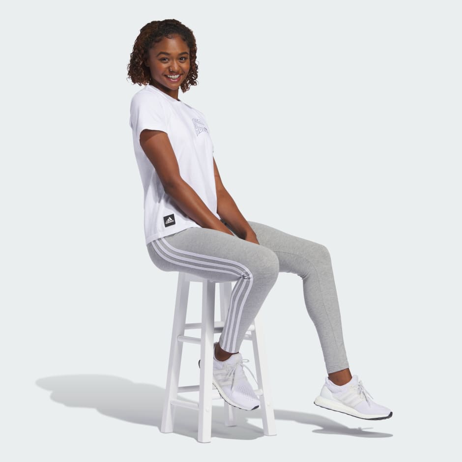 adidas Women's 3 Stripes Leggings DARK GREY GV6016 – Soccer Zone