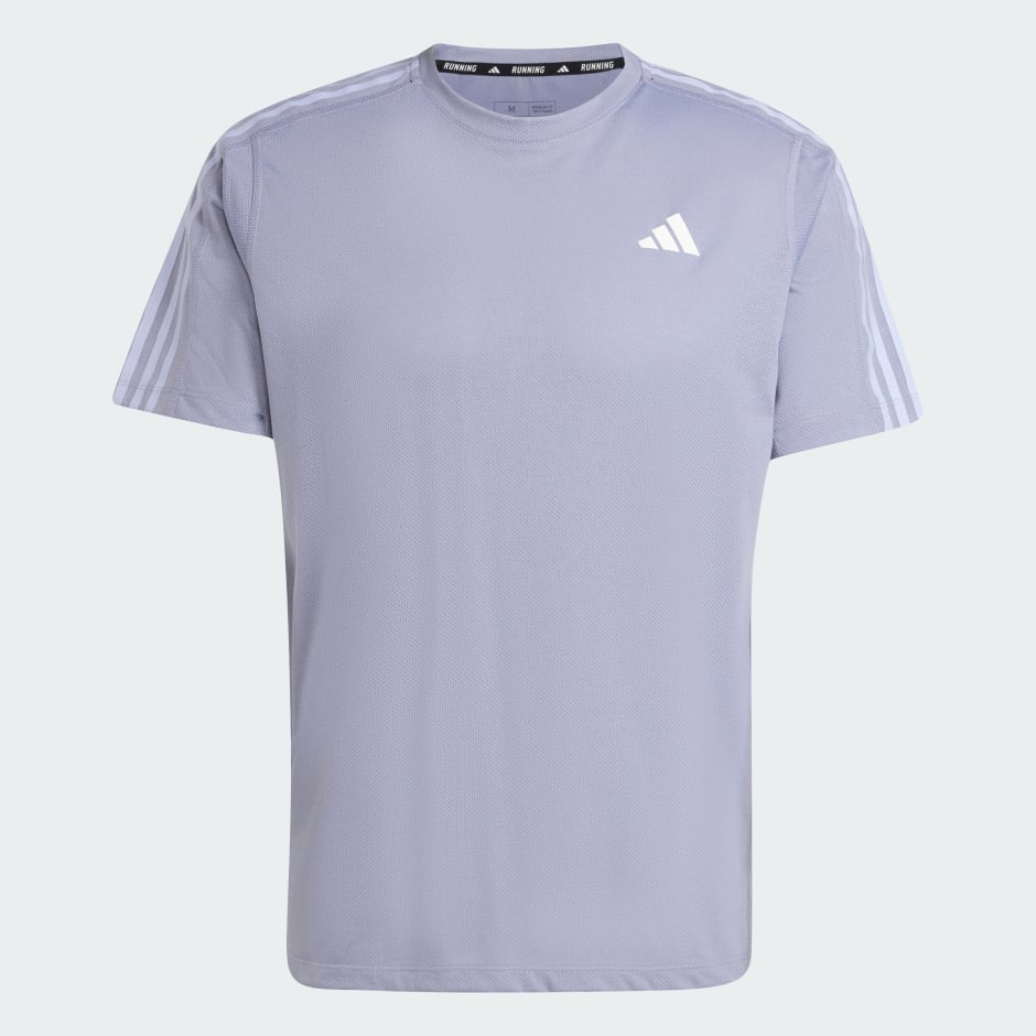 adidas Own the Run 3-Stripes Tee - Purple | adidas LK