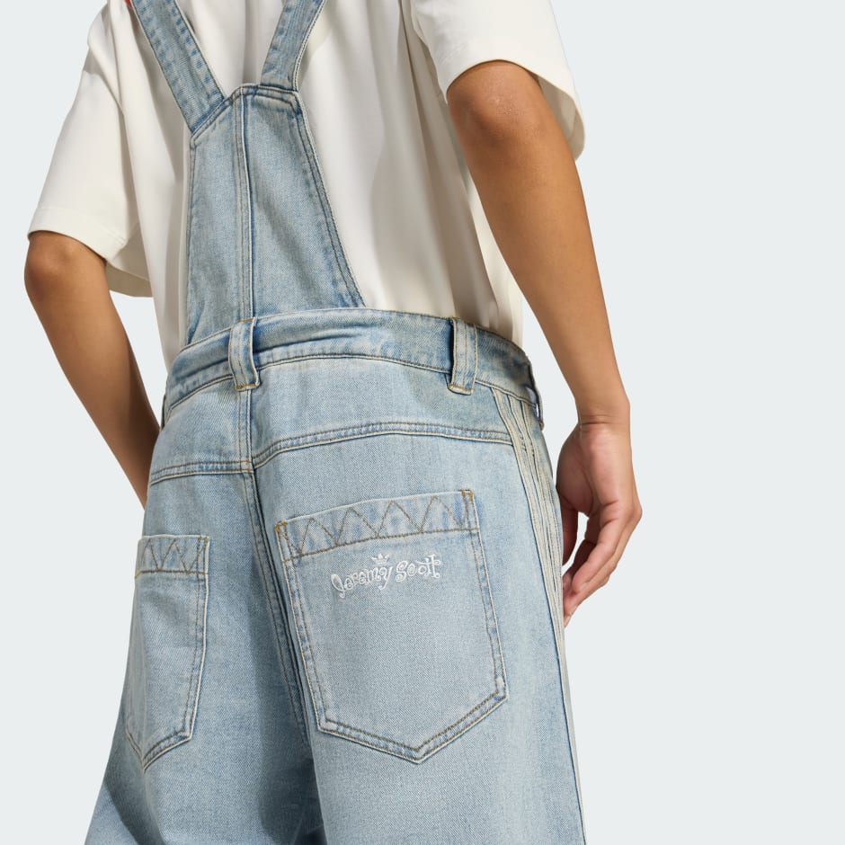Salopetă adidas x Jeremy Scott, din denim