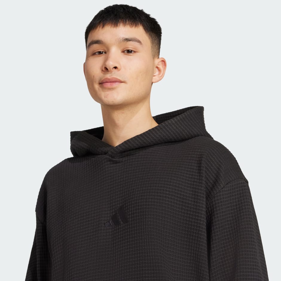 Clothing - ALL SZN Waffle Knit Hoodie - Black | adidas Oman