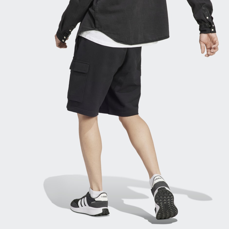 adidas Essentials French Terry Cargo Shorts - Black | adidas LK