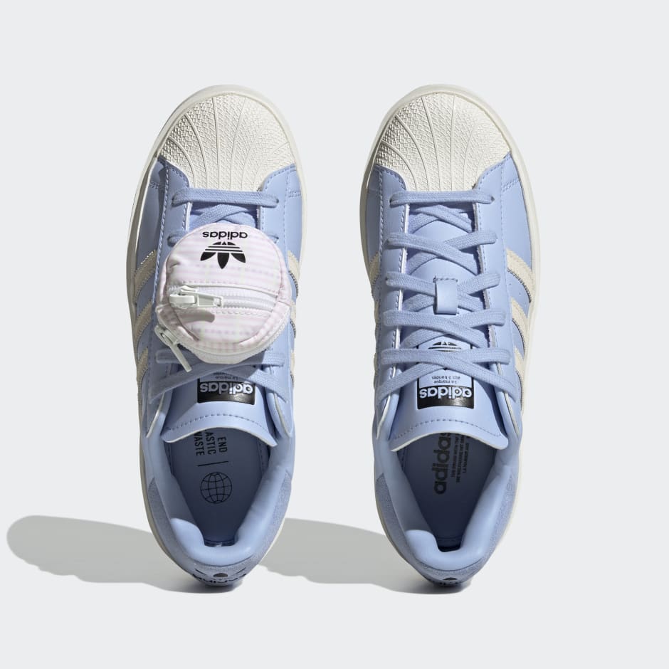 Baby blue 2025 superstar shoes