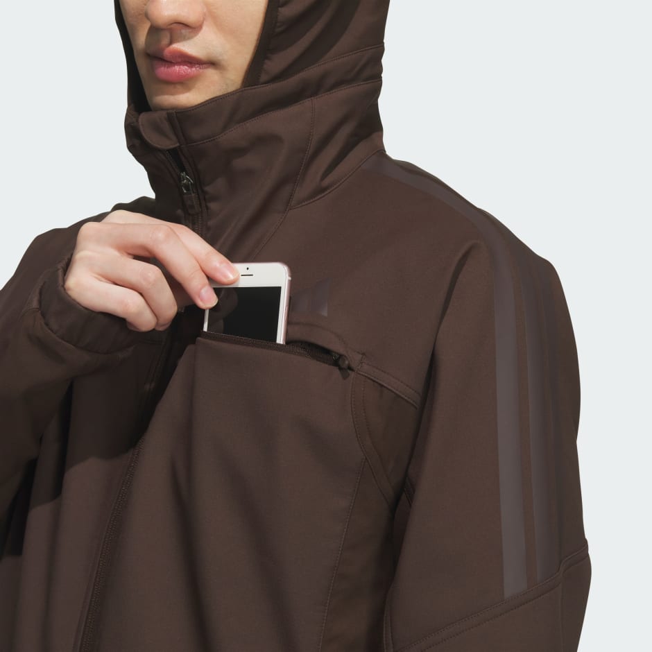 3STRIPES REGULAR FIT BONDED FLEECE HOODED WIND JACKET