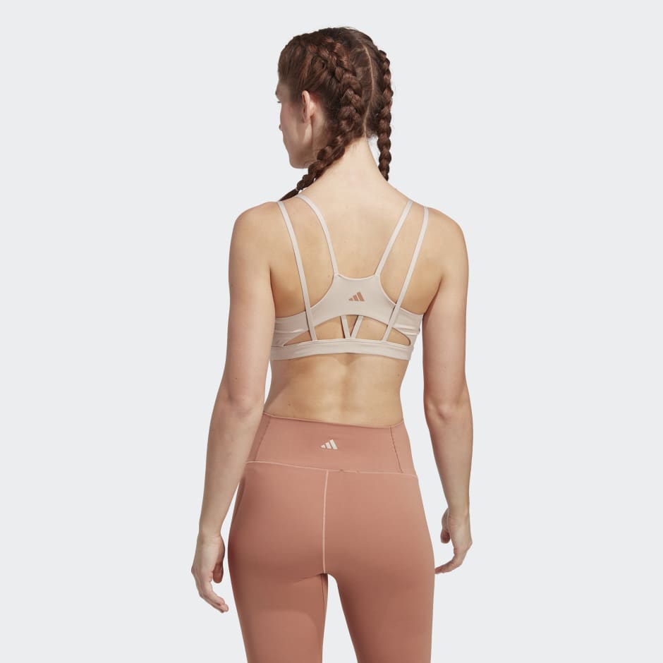 adidas Yoga Studio Luxe Light-Support Bra - Brown