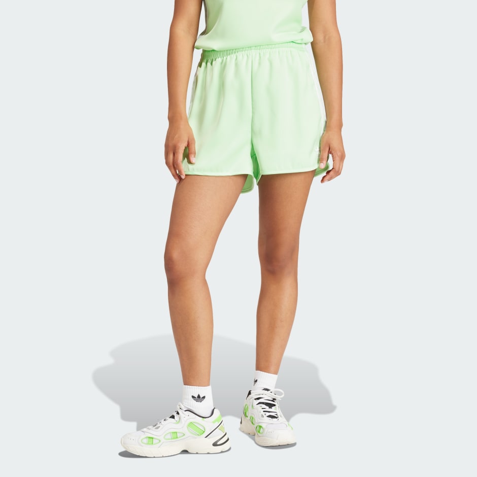 Green adidas shorts womens best sale