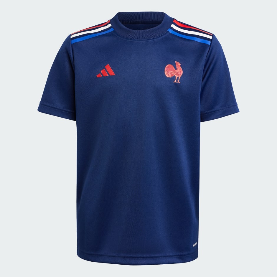 Tricou de suporter al echipei de rugby a Franței pe teren propriu pentru copii