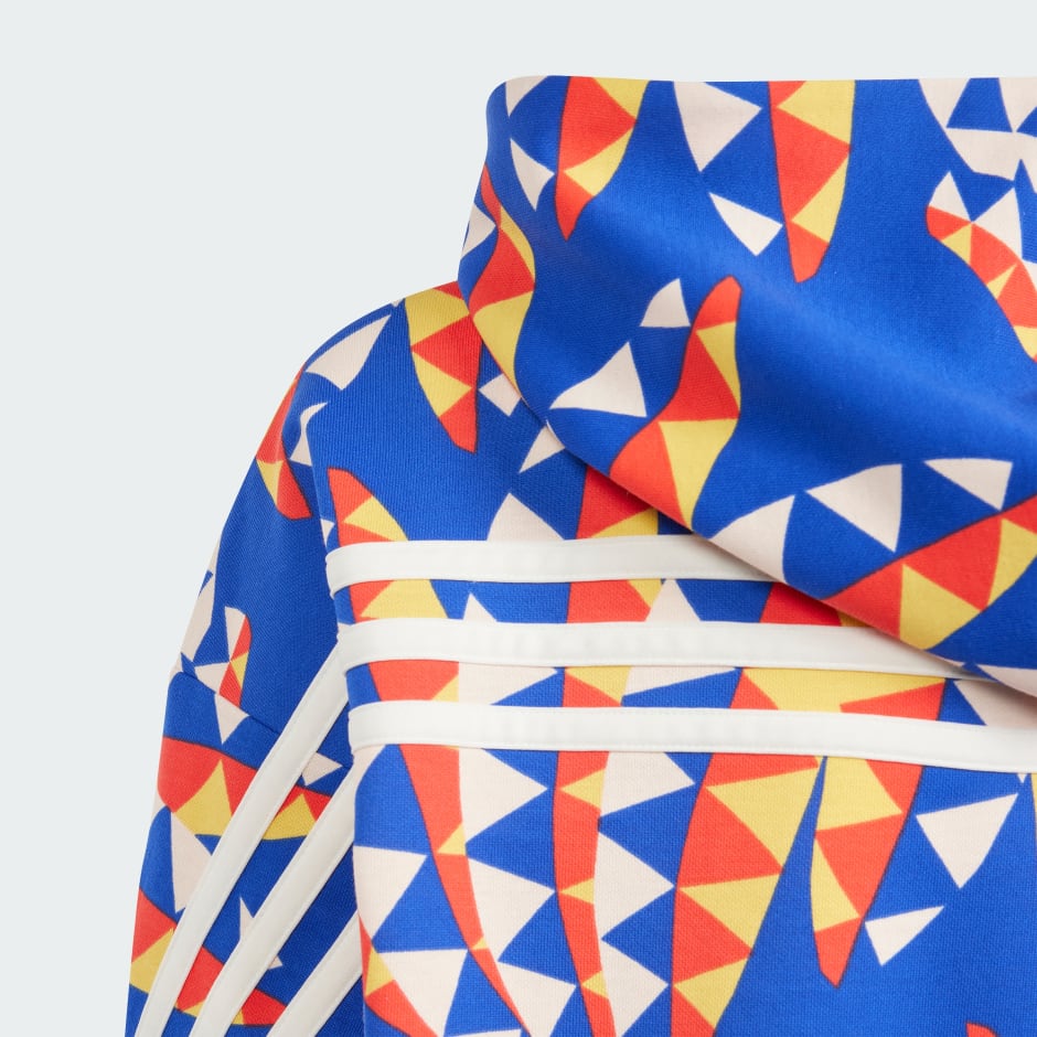 Adidas originals x farm hoodie with trefoil logo in tropical print sale