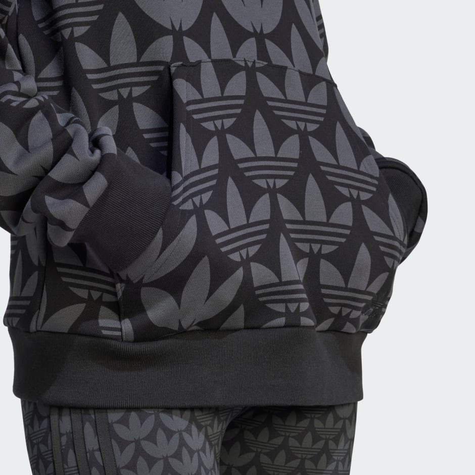 Adidas Trefoil Monogram Hoodie - Women - Black - S