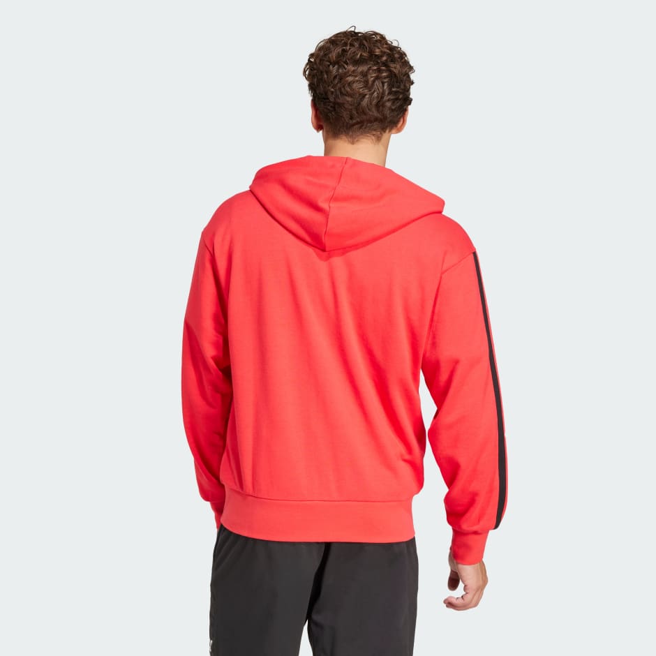 Essentials 3-Stripes French Terry Full-Zip Hoodie