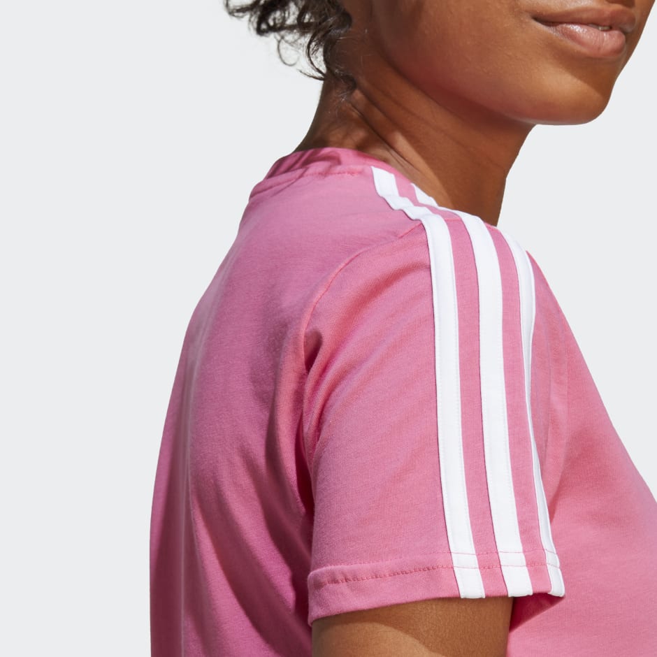 optillen Mededogen identificatie Women's Clothing - Essentials Slim 3-Stripes Tee - Pink | adidas Saudi  Arabia