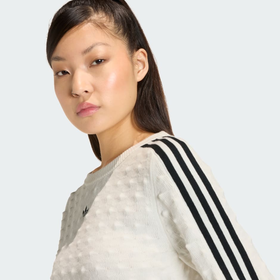 ADIDAS ORIGINALS SLIM SOLID SPIKE KNIT SWEATSHIRT