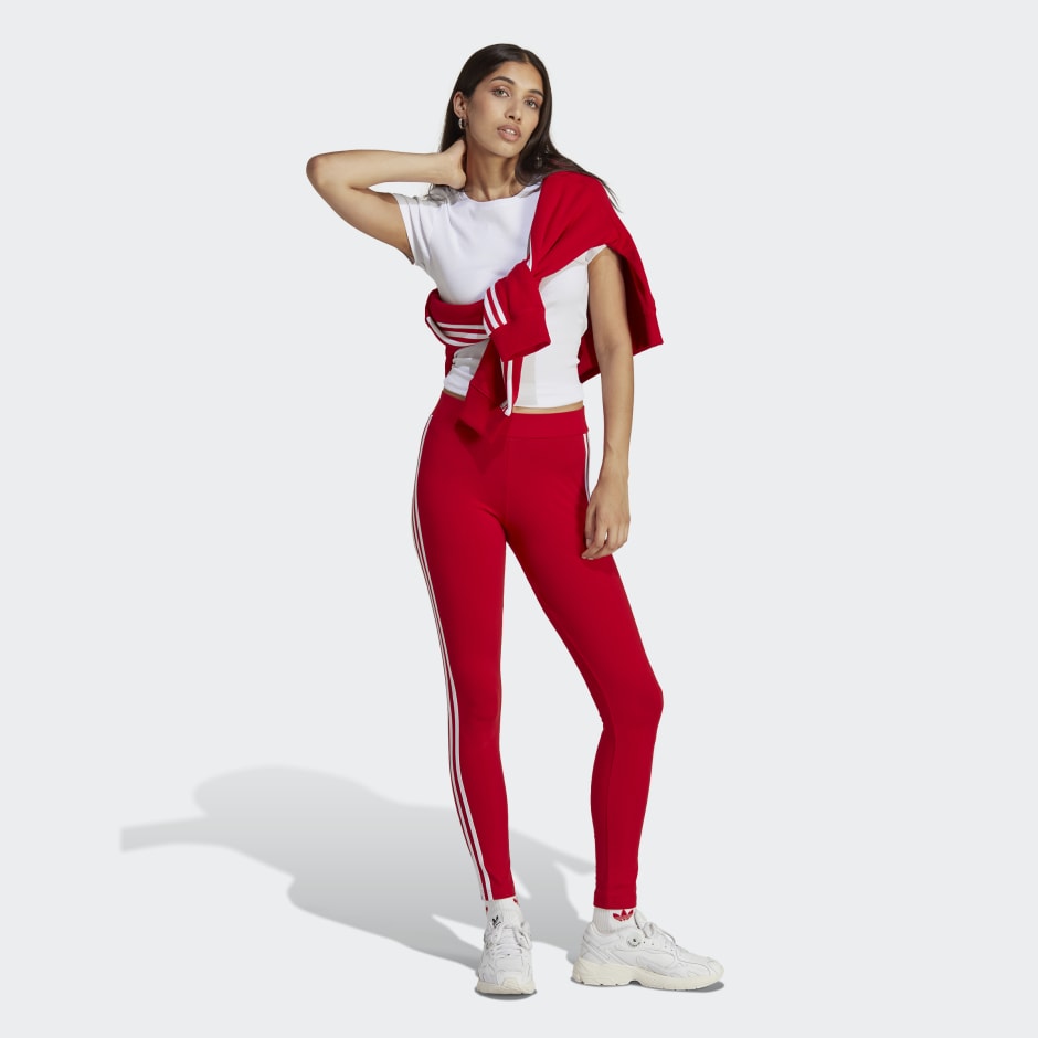 adidas Adicolor Classics 3-Stripes Leggings - Red | adidas India