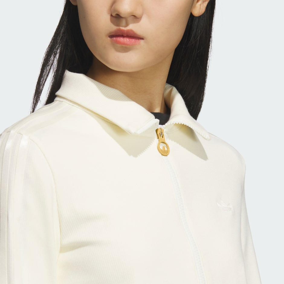 Ribbed Collar Full-Zip Track Top