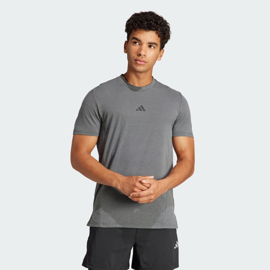 Clothing - Designed for Training Workout Tee - Grey | adidas South Africa