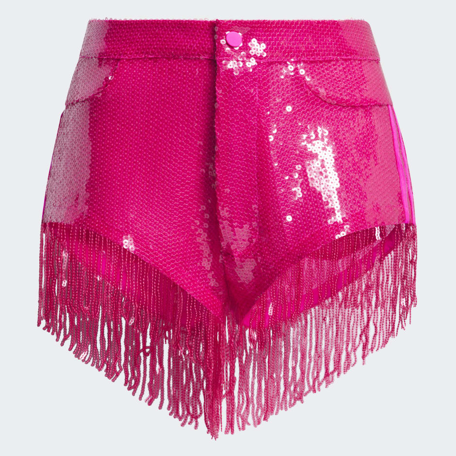 adidas IVY PARK Sequin Shorts with Fringe - Pink | adidas KW