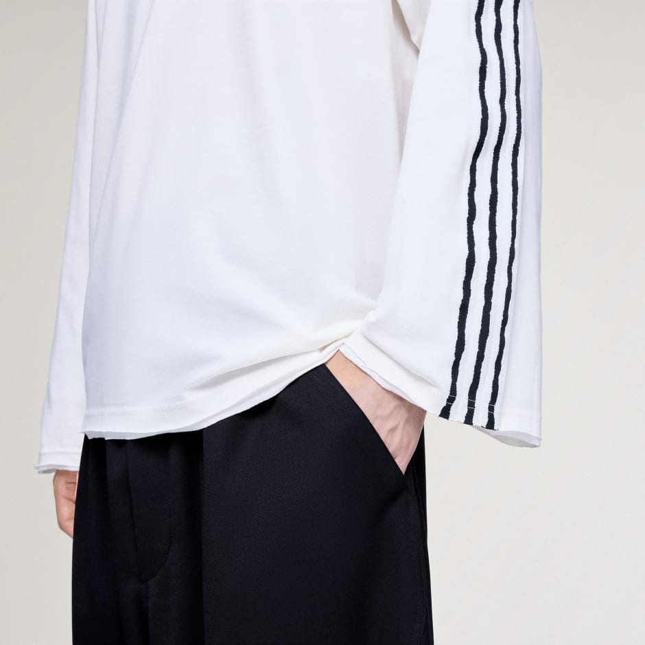 MAJICA DUGIH RUKAVA NEOBRAĐENIH RUBOVA Y-3 3 STRIPES