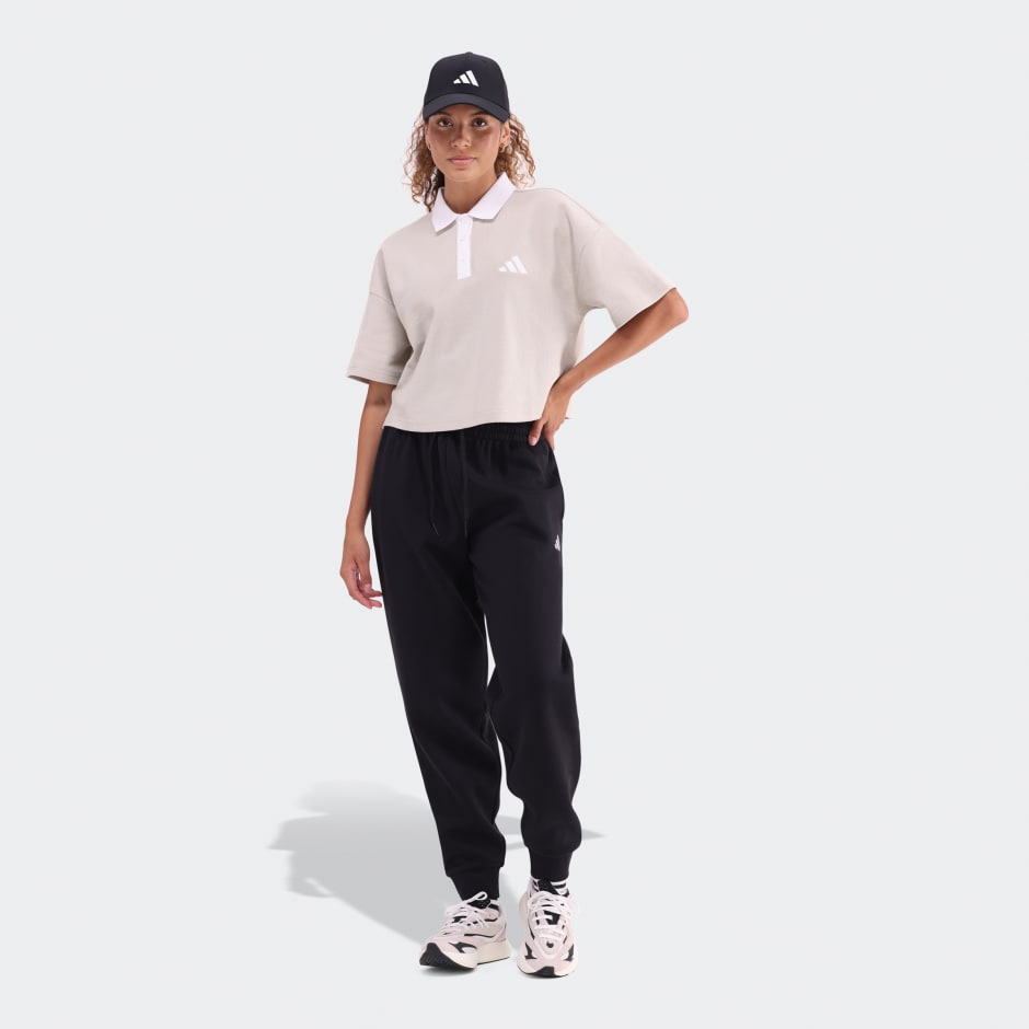 Cropped Piqué Polo Shirt