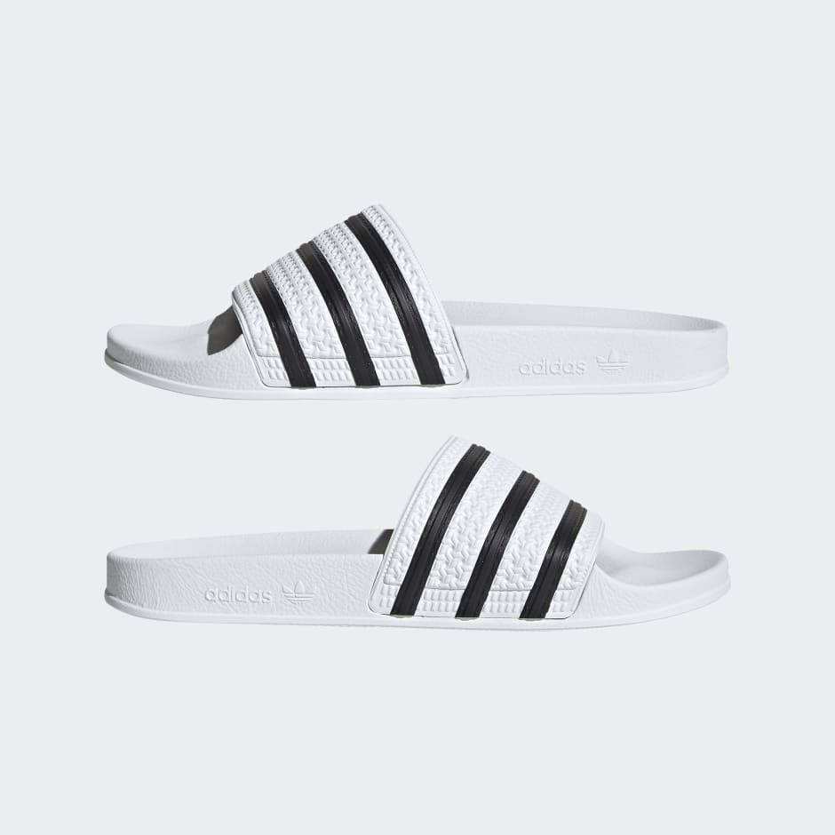 adidas adilette slides white black