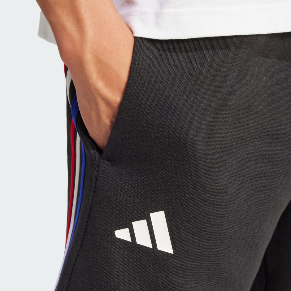 Pantaloni scurți din material plușat Franța Essentials cu 3 dungi