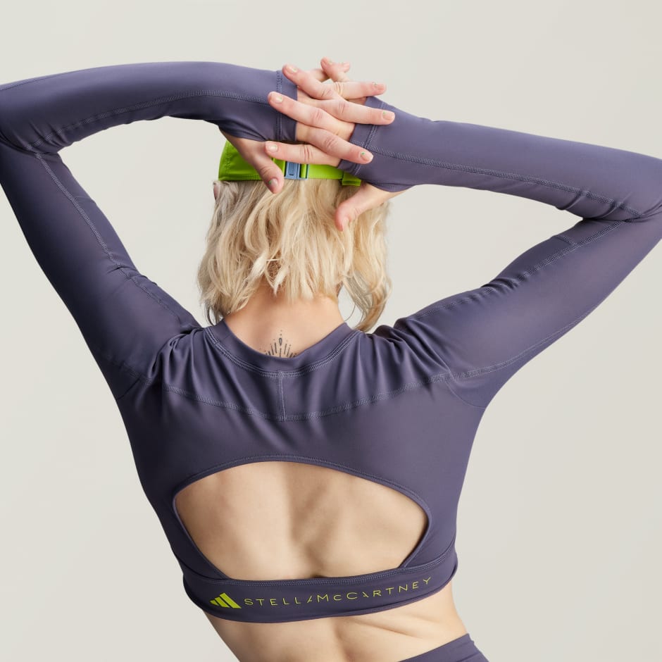 Top scurt cu mânecă lungă de Yoga TrueStrength adidas by Stella McCartney