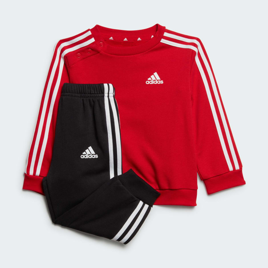 adidas Essentials 3-Stripes Jogger Set Kids - Red | adidas UAE