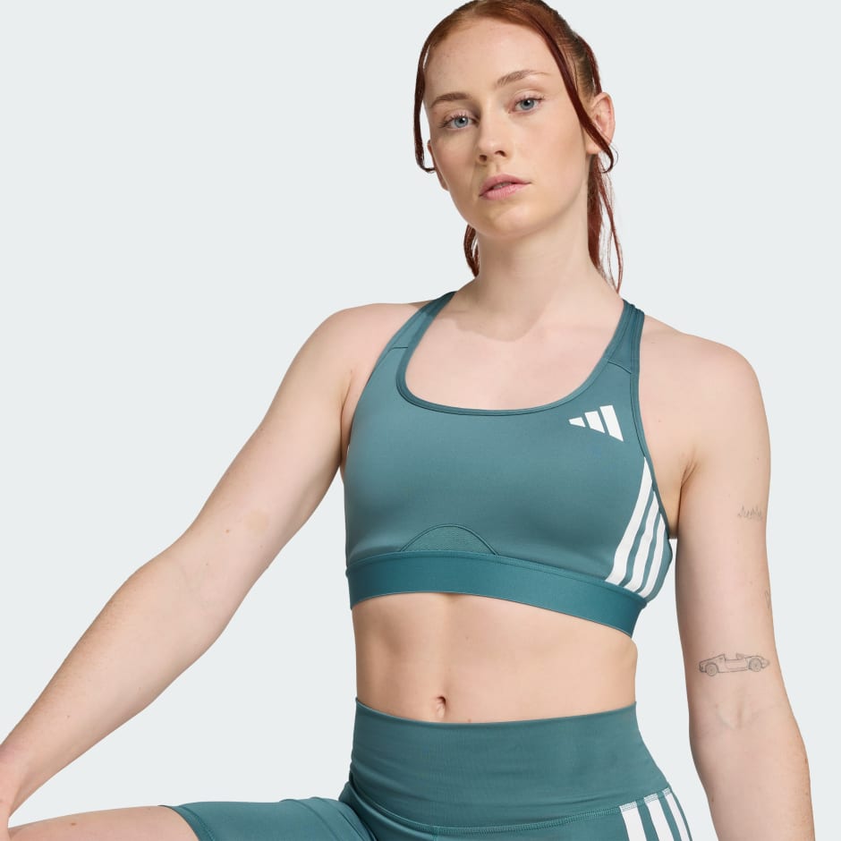 Powerreact Train Medium-Support 3-Stripes Bra