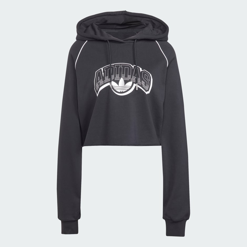 Cropped ash pearl & black womens hoodie hotsell