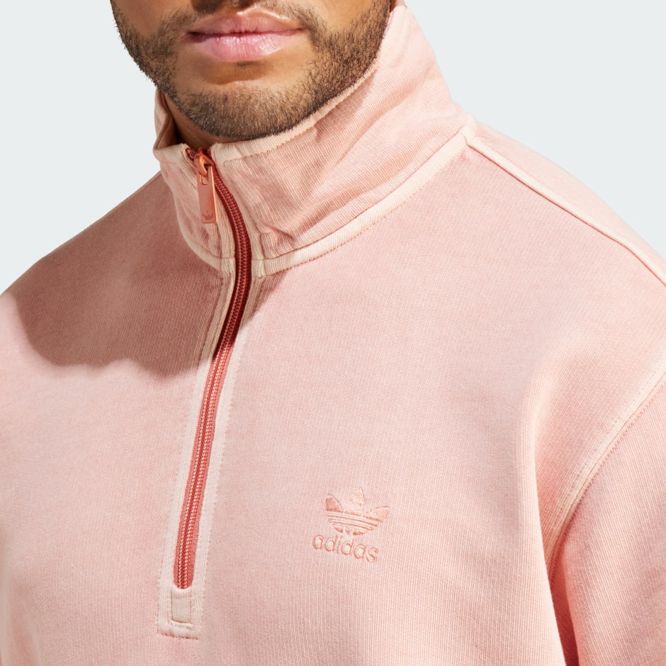 Trefoil Essentials+ Dye Half Zip Crew Sweatshirt