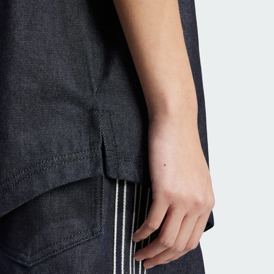 قميص جينز بأكمام قصيرة