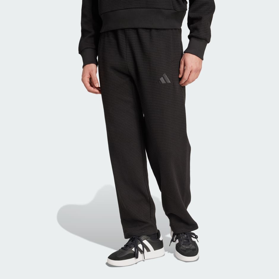【直輸入1点モノ！】4zipper pants adidas アディダス Clothing - ALL SZN Waffle Knit Open Hem Pants - Black | adidas Oman