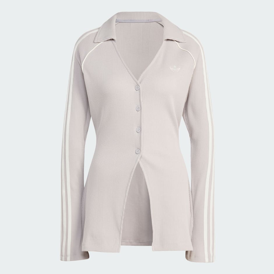 ADIDAS ORIGINALS BUTTON DOWN WAFFLE TOP